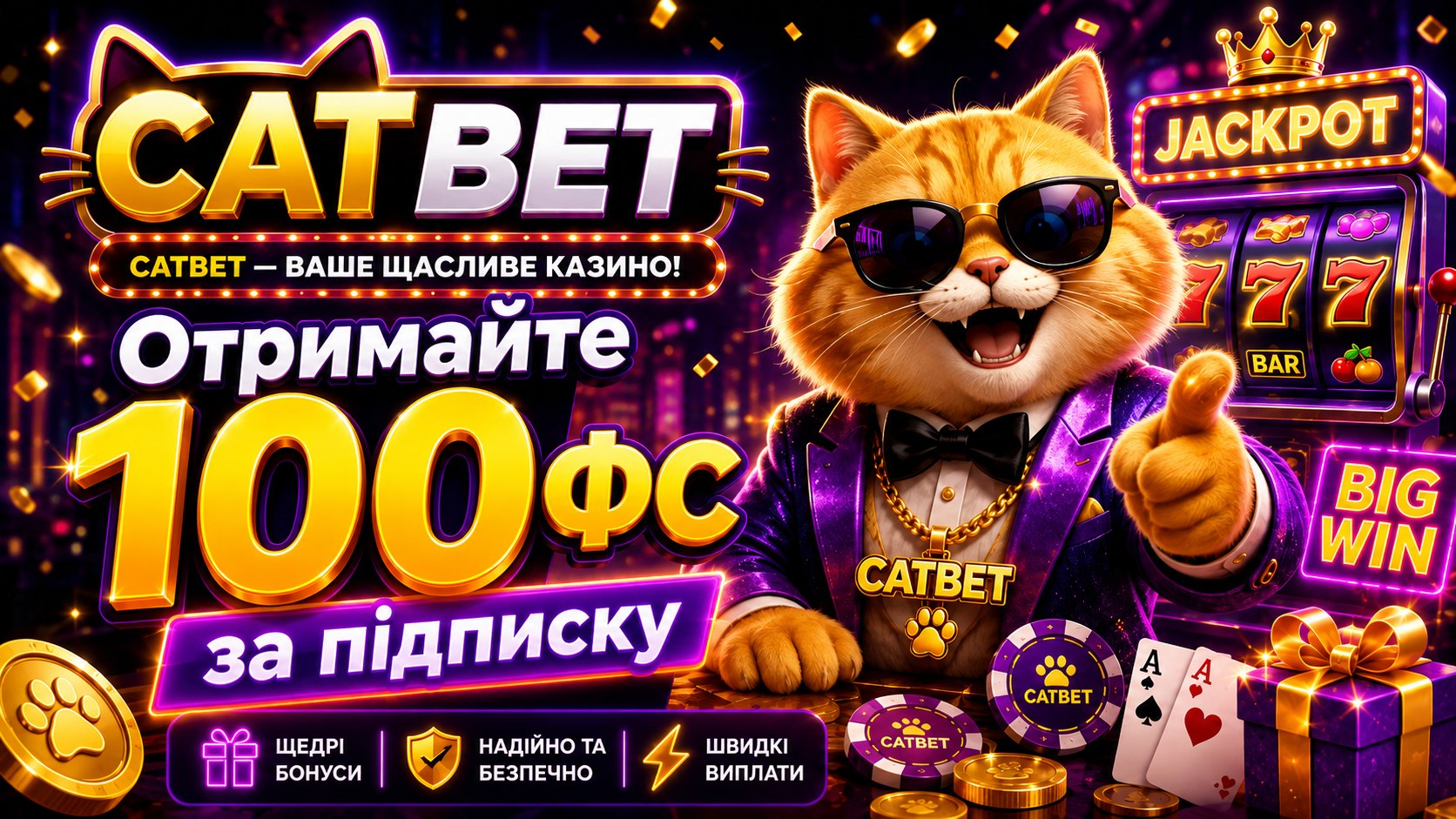 Ваш бонус від CATBET 🎰