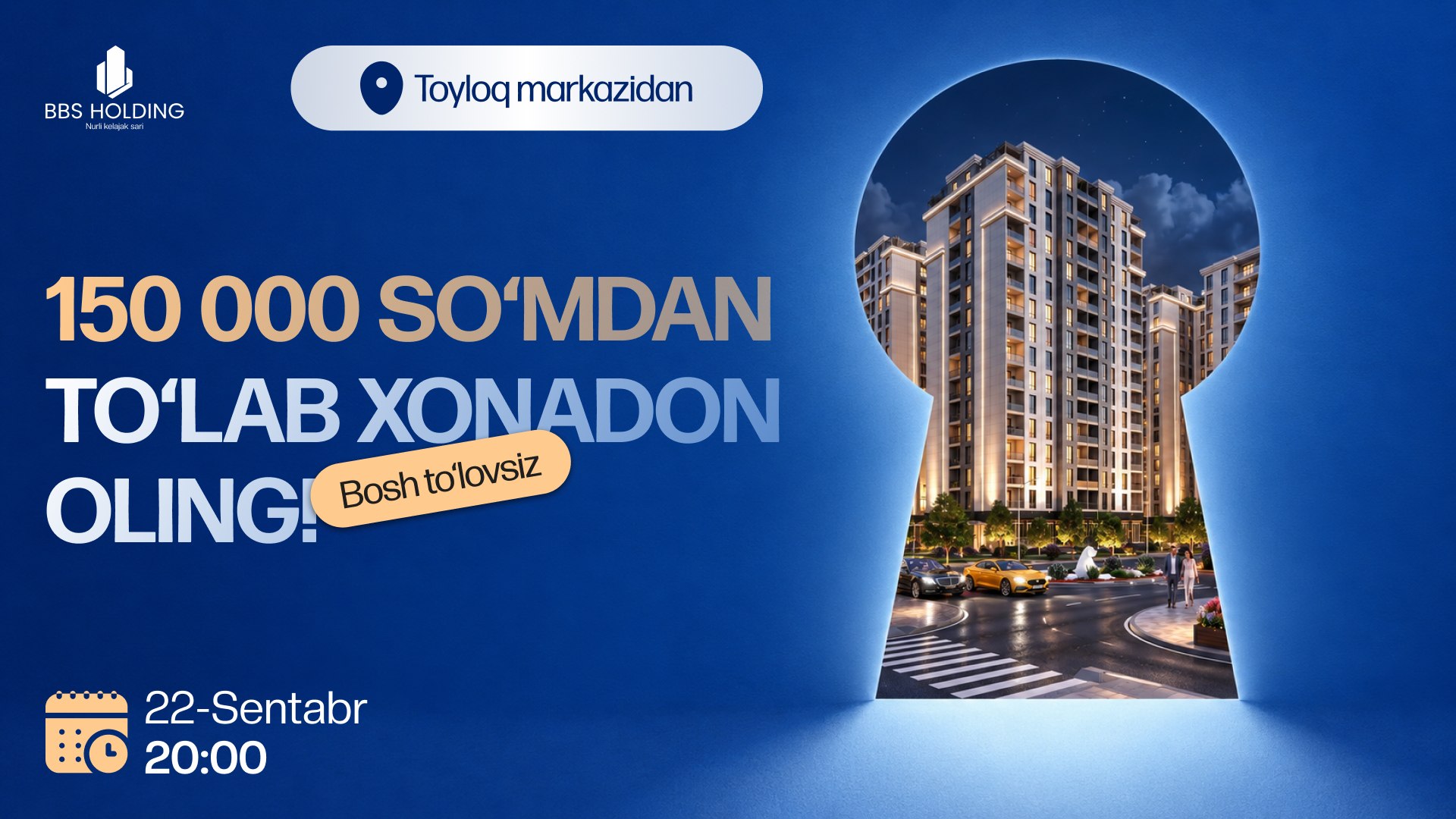 22-sentabr | Toyloq avenue loyihasi onlayn taqdimoti