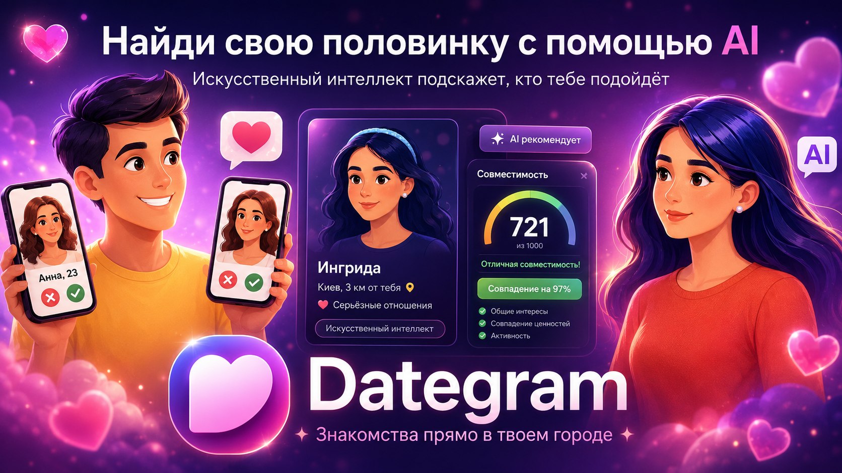 Dategram | Tanışlıq, Görüş, Ünsiyyət